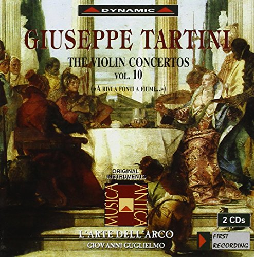 CD cover: Baroque painting with figures, text “Giuseppe Tartini, The Violin Concertos Vol. 10”.
