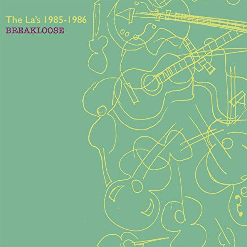 Album cover for The La’s “Breakloose” with yellow line art on teal.