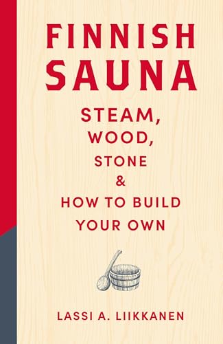 Book cover for "Finnish Sauna" with bucket and ladle illustration.