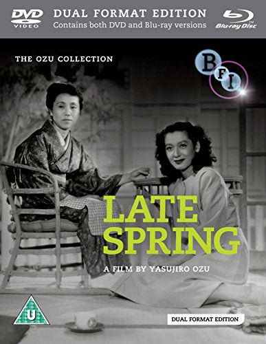 Blu-ray cover for āLate Springā featuring two people in traditional clothing.