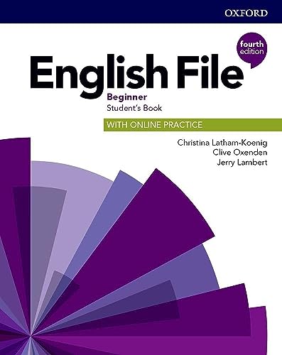 Cover of “English File: Beginner” student textbook, fourth edition.