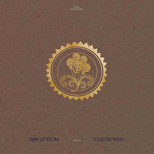 Vinyl record cover: brown background with gold floral design and text.