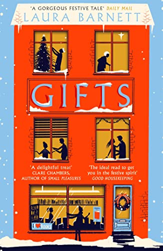 Book cover: red building with illuminated windows and the title "Gifts".