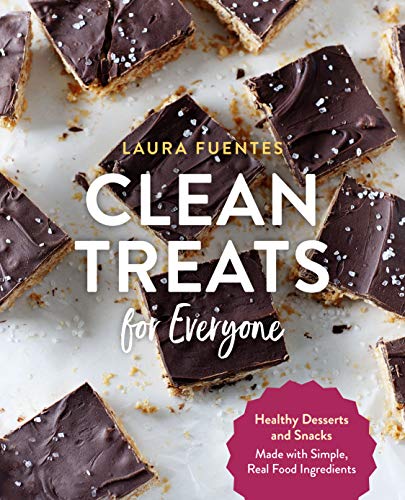 Book cover with chocolate squares and the title "Clean Treats for Everyone".