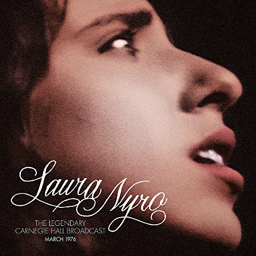 Close-up portrait of Laura Nyro with album title and date below.