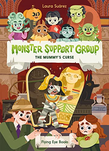 Book cover featuring cartoon monsters and a mummy in front of a sarcophagus.