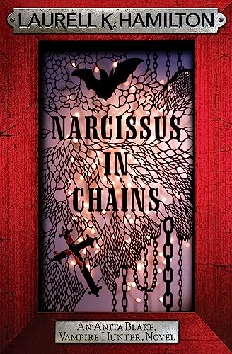 Book cover featuring a bat, chains, and a cross behind a mesh screen.