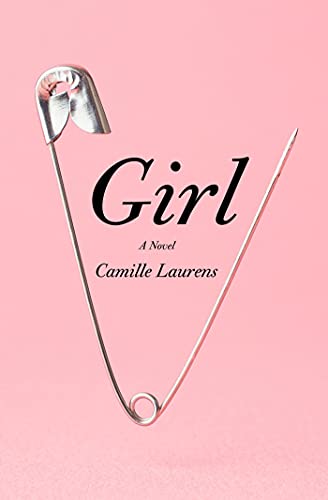 Book cover for "Girl" featuring a large silver safety pin on pink.
