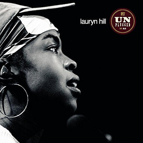 Black and white portrait of Lauryn Hill, album cover for MTV Unplugged 2.0.