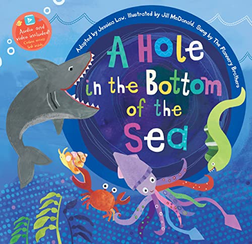 Book cover featuring a shark, squid, crab, and eel in a deep blue sea.