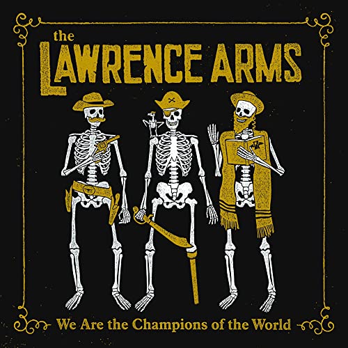 CD cover: The Lawrence Arms, three skeletons in vintage attire.