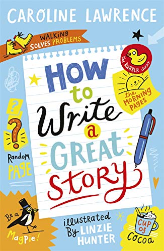 Book cover: "How to Write a Great Story" with illustrations.
