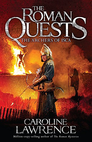 Book cover showing a Roman archer in a helmet standing before a burning landscape.