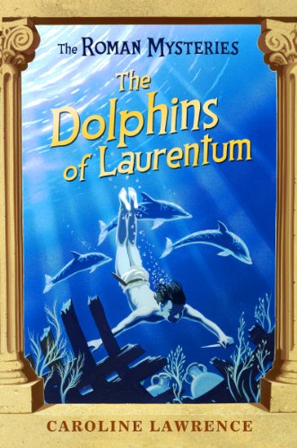 Book cover depicting a boy swimming with dolphins underwater amongst ruins.