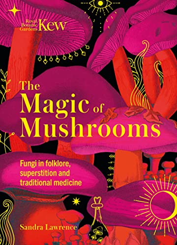 Book cover featuring vibrant illustrations of various purple and red mushrooms.
