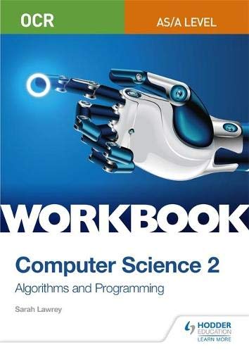 Computer Science workbook cover with robotic hand and blue background.