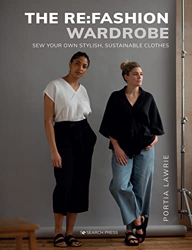 Book cover featuring two women modeling handmade clothing against a grey studio backdrop.
