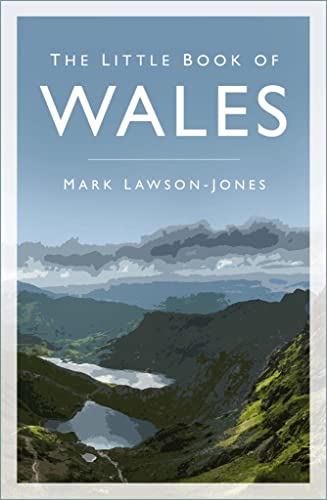 Book cover: "The Little Book of Wales" with a mountain landscape.