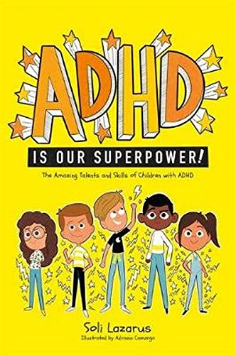 Book cover with yellow background, stylized text, and five diverse cartoon children standing together.