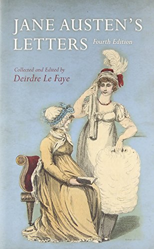 Book cover titled Jane Austen's Letters featuring an illustration of two Regency-era women.