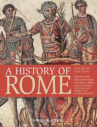 Book cover: "A History of Rome," featuring ancient mosaic artwork.