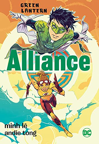 Green Lantern and The Flash in dynamic poses on book cover.