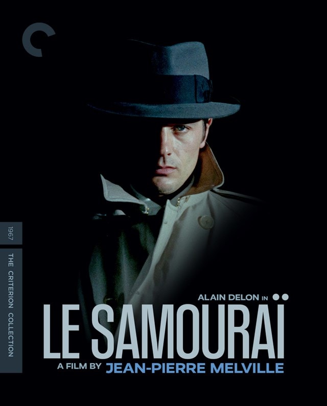 Blu-ray cover for "Le Samourai" featuring Alain Delon in a hat.