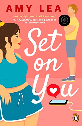 Book cover: “Set On You” with illustrated couple and pink background.