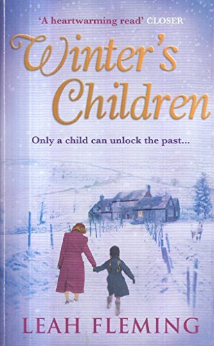 Book cover: “Winter’s Children” by Leah Fleming, snowy landscape with figures.