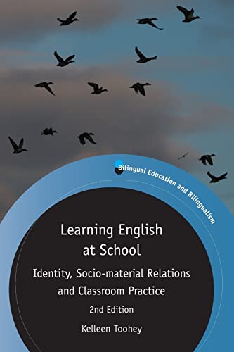 Book cover: "Learning English at School: Identity" with birds in flight.
