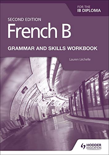 Purple textbook cover with “French B” title and Paris Metro station image.