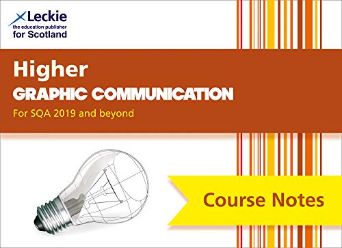 Orange and white textbook cover for Higher Graphic Communication course notes.