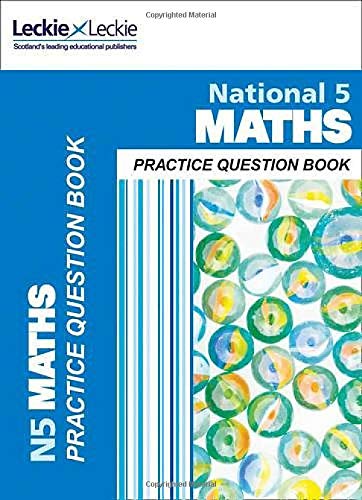 Blue and white “National 5 Maths” practice question book cover.