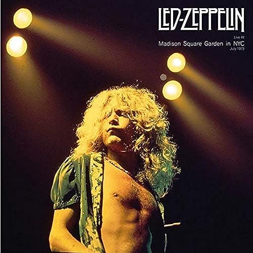 Led Zeppelin album cover: Robert Plant performing under stage lights.