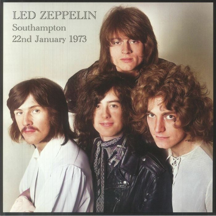Album cover featuring the four members of Led Zeppelin with text identifying the concert.