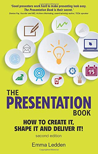 Book cover with icons representing presentation skills and the title "The Presentation Book.