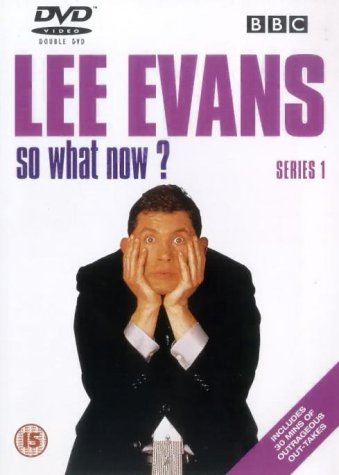 DVD cover featuring Lee Evans in a suit with hands on face.
