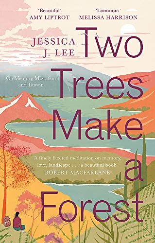 Book cover: illustrated mountains, river, and trees with bold red title text.