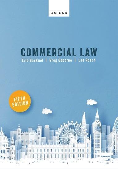 Cover of "Commercial Law" textbook, fifth edition, with London skyline.