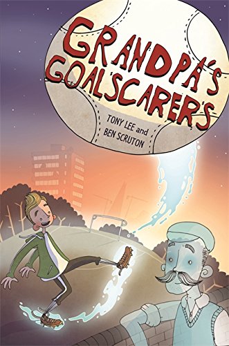 Book cover: boy kicking a soccer ball with his grandpa watching.