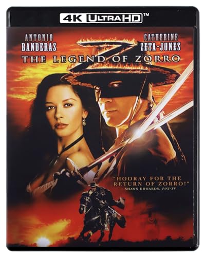 Blu-ray cover for "The Legend of Zorro" featuring Zorro and Elena.
