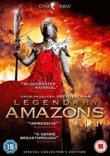 DVD cover for "Legendary Amazons" featuring a warrior with a curved blade.