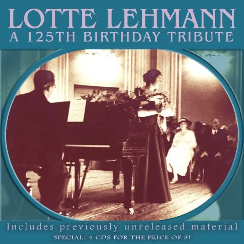 CD cover for Lotte Lehmann’s 125th birthday tribute, featuring a vintage photo.