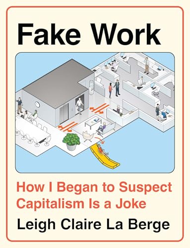 Book cover: āFake Workā with an isometric illustration of an office.
