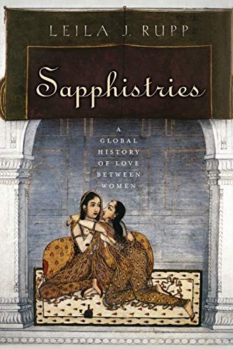 Book cover depicting two women in intimate embrace, historical artwork.