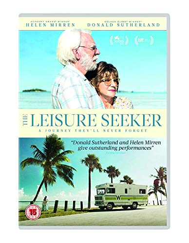 DVD cover for "Leisure Seeker" featuring Helen Mirren and Donald Sutherland.