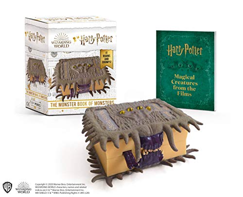 Harry Potter Monster Book of Monsters toy and accompanying book shown.