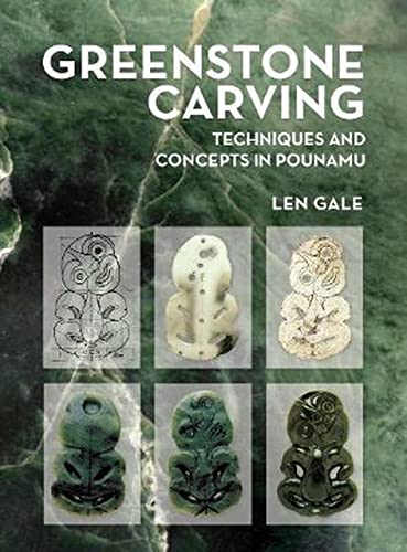 Book cover featuring six images of traditional Māori greenstone carvings.