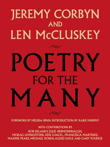 Red book cover with white text: "Poetry for the Many" by Corbyn & McCluskey.