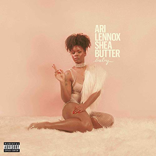 Album cover for Lennox, Ari’s “Shea Butter Baby” featuring a seated woman.